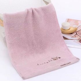 Bear Head Embroidery Cartoon Kindergarten 100 Cotton Towel (Option: Bear Pink-25x50cm)