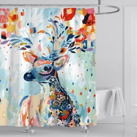 Mandala Starry Sky DIY Polyester Shower Curtain Waterproof (Option: The deer-150x180cm)