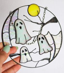 Gothic Horror Home Decoration Halloween Ghost Window Wall Hanging (Option: Ghost)