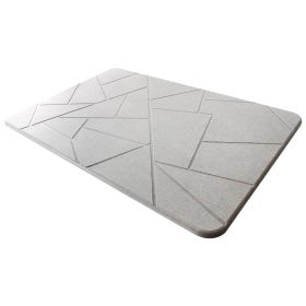 Bathroom Mats Diatom Ooze Hard Pad Non-slip Absorbent Diatomite Entrance Toilet Bathroom Step Mat (Option: Gray Geometric-60x39CM)