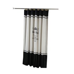 Waterproof Shower Curtain Spring Spun Polyester Shower Curtain (Option: 200x180cm)
