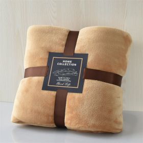 Nap Travel Solid Color Flannel Thickened Blanket (Option: Camel-100x120cm)