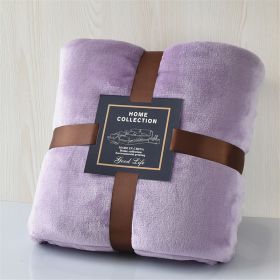 Nap Travel Solid Color Flannel Thickened Blanket (Option: Purple-100x120cm)