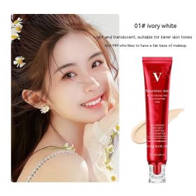 Polypeptide Skin Care Liquid Foundation Long-lasting Moisturizing Concealer (Option: Red Ginseng 01 Ivory White)