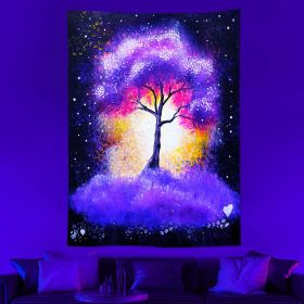 Luminous Psychedelic Tapestry Background Fabric (Option: Skull 1-150x 130cm)