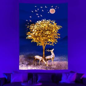 Luminous Psychedelic Tapestry Background Fabric (Option: Skull 3-150x 130cm)