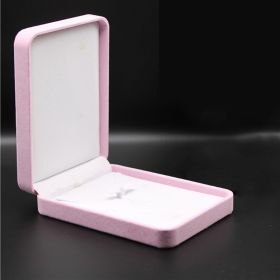 Flannel Jewelry Box Necklace Ring Earrings (Option: Pink Vertical Open Mini Set-Set)