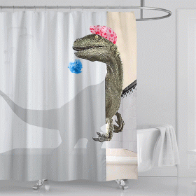 Mandala Starry Sky DIY Polyester Shower Curtain Waterproof (Option: Dinosaur bath-150x180cm)