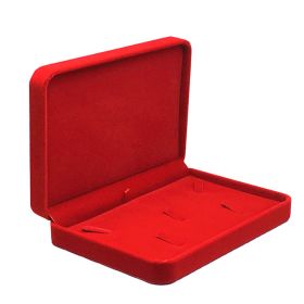 Flannel Jewelry Box Necklace Ring Earrings (Option: Red Horizontal Mini Set-Set)
