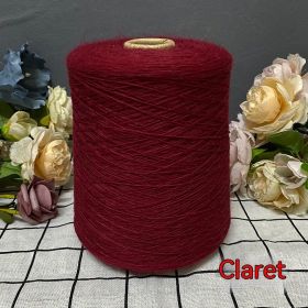 Rabbit Fleece Soft Skin-friendly Hand-woven Fine Woolen Yarn (Option: Purplish Red 500g)