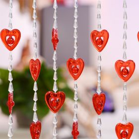 Household Plastic Crystal Acrylic Door Chain Decoration (Option: Transparent red-70x90)