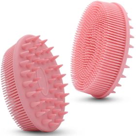 Silicone Bath Brush Double-sided Massage (Option: Pointed Pink)