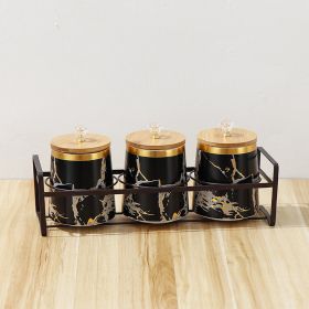 Nordic Ceramic Seasoning Jar Household Kitchen Sealed Jar Multigrain Storage Tank (Color: White)