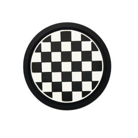 Cross-border Car Coaster A Large Number Of Spot Car PVC Heat Insulation Non-slip Mat Car Water Cup Mat (Option: Black And White Plaid-1PC)