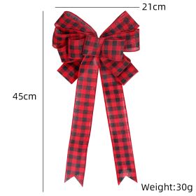 New Christmas Bowknot Hanging Decoration Party Atmosphere Layout Props (Option: Red And Black Plaid Bow)