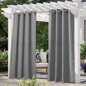 Solid Color Outdoor Waterproof And Sun Protection UV Protection High Precision Black Silk Shading Curtain (Option: Gray-132 × 241cm)