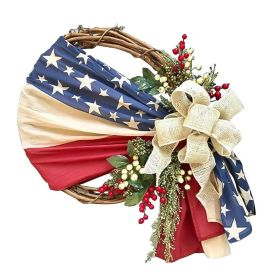 American National Day Wreath Independence Day Wreath Home Outdoor Decoration (Color: Type 1)