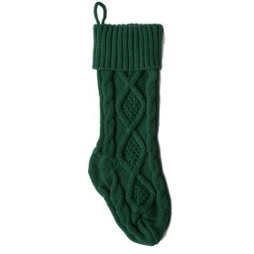 3 In 1 Large 46Cm Knitted Wool Home Wall Decoration Candy Bag Socks Diamond Gift Bag Socks Hanging Ornaments (Color: green)