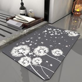 Super Absorbent Bath Rug Quick Drying Non-slip Bathroom Mat Bath Tub Side Area Floor Mats Diatomite Home Doormat Kitchen Carpet (Color: Dandelion)