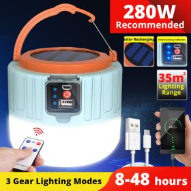 Solar Camp Lamp; Led Rechargeable Light Usb Camping Battery Powered Lantern For Tent Tourism (Color: Blue)