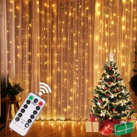 Christmas Lights Curtain Garland Merry Christmas Decorations For Home Christmas Ornaments Xmas Gifts Navidad 2024 New Year Decor Warm Color (size: 1Mx3M 100LED)