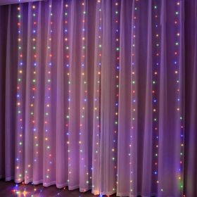 Christmas Lights Curtain Garland Merry Christmas Decorations For Home Christmas Ornaments Xmas Gifts Navidad 2024 New Year Decor Multi-Color (size: 2Mx3M 200LED)
