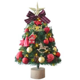 18IN/1.5FT Small Christmas Tree with 10FT Lights Table Top Mini Christmas Tree Artificial Flocked Xmas Decorations for Living Room Bedroom Office Shop (size: 18in Red)