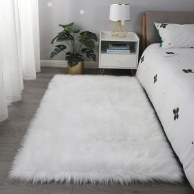 "Cozy Collection" Ultra Soft Fluffy Faux Fur Sheepskin Area Rug (Color: as Pic)