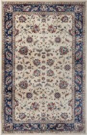 Stylish Classic Pattern Design Traditional Bordered Floral Filigree Area Rug (Color: Ivory|Beige|Blue|Red)