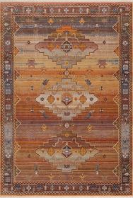 Stylish Classic Pattern Design Vintage Bohemian Southwestern Sierra Area Rug (Color: Brown & Yellow)