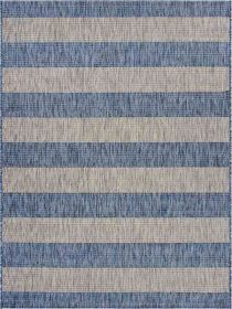 Home Decor Indoor/Outdoor Accent Rug Natural Stylish Classic Pattern Design (Color: Grey & Blue)