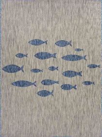 Home Decor Indoor/Outdoor Accent Rug Natural Stylish Classic Pattern Design (Color: Blue)
