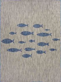 Home Decor Indoor/Outdoor Accent Rug Natural Stylish Classic Pattern Design (Color: Blue)