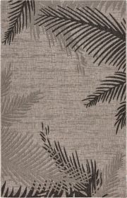 Home Decor Indoor/Outdoor Accent Rug Touch Of Palm Accent Rug (Color: Beige | Black)