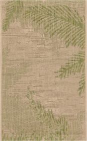 Home Decor Indoor/Outdoor Accent Rug Touch Of Palm Accent Rug (Color: Beige | Pea)