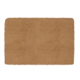 Fluffy Bedroom Rug 4' x 2.6' Anti-Skid Shaggy Area Rug Decorative Floor Carpet Mat (Color: Coffee)