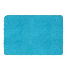Fluffy Bedroom Rug 4' x 2.6' Anti-Skid Shaggy Area Rug Decorative Floor Carpet Mat (Color: Blue)