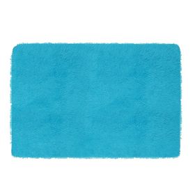 Fluffy Bedroom Rug 4' x 2.6' Anti-Skid Shaggy Area Rug Decorative Floor Carpet Mat (Color: Blue)