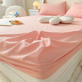 Cream Style Washed Cotton Three-piece Bedspread Fully Surrounded (Option: Cream Pink Peach Pink-150cmx200cm 3pcs)