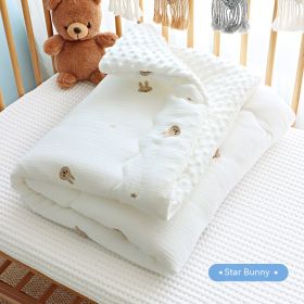 Children's Pure Cotton Wrinkled Gauze And Bean Down Quilt (Option: Star Bunny-Autumn And Winter)