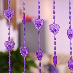 Household Plastic Crystal Acrylic Door Chain Decoration (Option: All Purple-110x130)