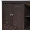 Bathroom Vanity with Sink;  Bathroom Storage Cabinet with Doors and Drawers;  Solid Wood Frame;  Ceramic Sink