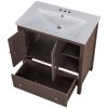 Bathroom Vanity with Sink;  Bathroom Storage Cabinet with Doors and Drawers;  Solid Wood Frame;  Ceramic Sink