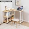 360° Free Rotating Sofa Side Table with Storage Shelves and Casters