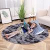 1pc, Tie-Dye Plush PV Velvet Area Rug, 62.99", American Style Round Rug, Floor Decor