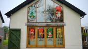 Christmas Flag Elf Snowman Cloth Hanging Cartoon Canvas Window Wall Decoration Supplies Scroll Flag