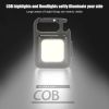 Mini LED Pocket FlashLight Mutifuction Work Light Lamps Waterproof USB Rechargeable COB Keychain Light for Outdoor Camping