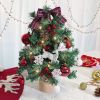 18IN/1.5FT Small Christmas Tree with 10FT Lights Table Top Mini Christmas Tree Artificial Flocked Xmas Decorations for Living Room Bedroom Office Shop