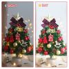 18IN/1.5FT Small Christmas Tree with 10FT Lights Table Top Mini Christmas Tree Artificial Flocked Xmas Decorations for Living Room Bedroom Office Shop