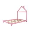 Full Size Wood Platform Bed with House-shaped Headboard